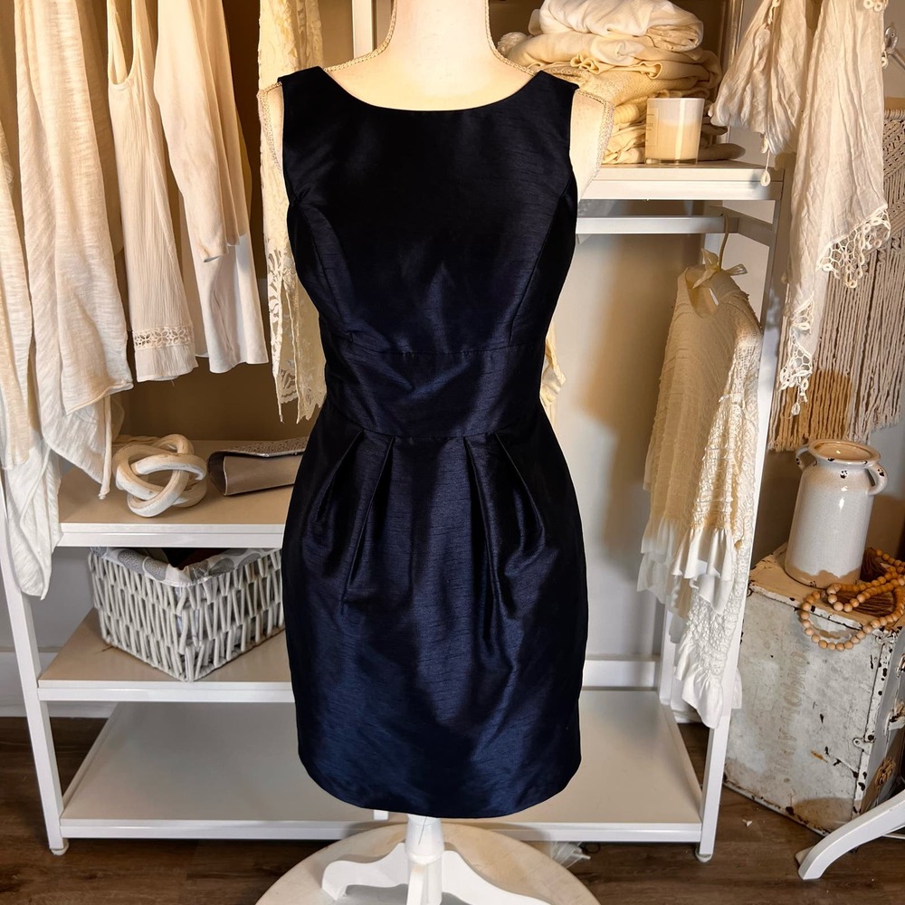 Alfred Sung Midnight Blue dress sz. 4  low back, bow detail, semi formal #2372